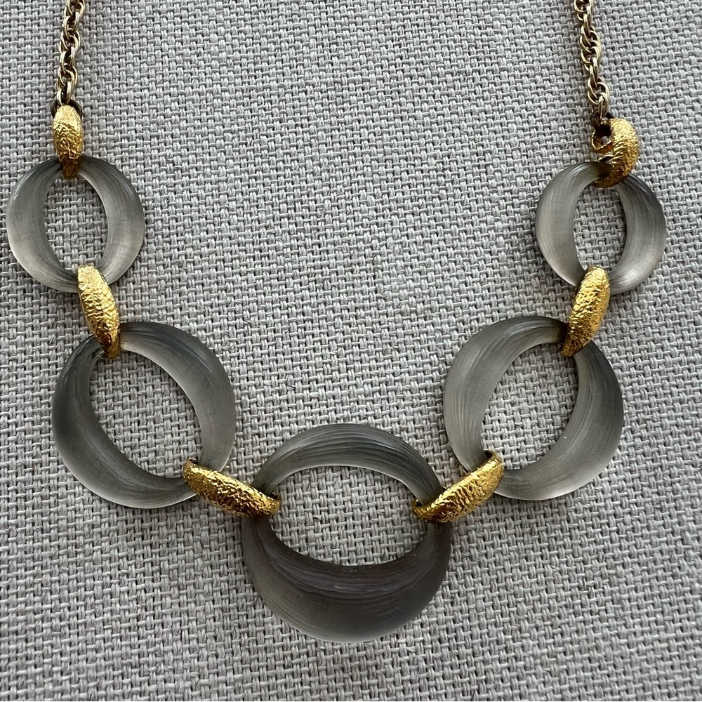 ALEXIS BITTAR • Smoke Lucite 14K Gold Link Necklace